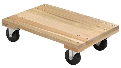 Hardwood Solid Deck Dolly with Non Marking Casters 24 In. x 16 In.